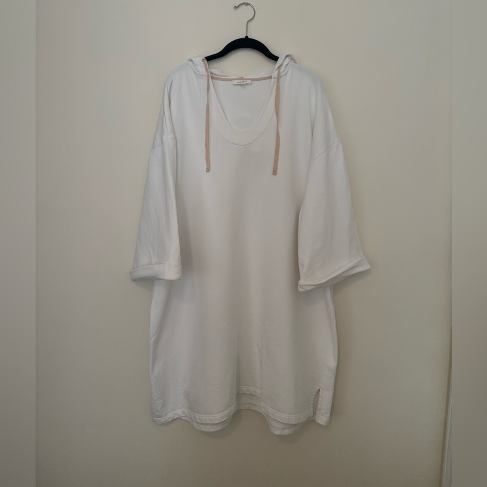 Women's White Hooded Tunic Dress